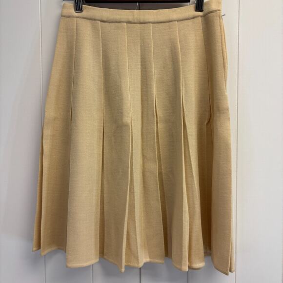 Vintage Cyn Les Women's Pleated Minimalist Academia Wool Sweater Skirt Size‎ M - Picture 7 of 8